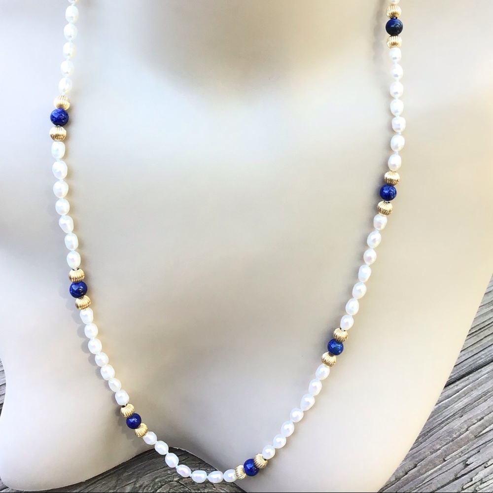 Hand Crafted Authentic Pearl Necklace NWT 25” - Picture 9 of 12